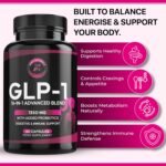 GLP-1 Support 1350mg, Appetite & Weight Control, Gut Health Support, Natural GLP Supplement with Added Probiotics - 60 Capsules - Image 4