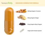 Organic Turmeric Curcumin Capsules 1420mg High Strength Serving with Black Pepper & Ginger for Maximum Absorption of Curcumin | 120 Veg Capsules - Certified Organic Supplement - Image 3