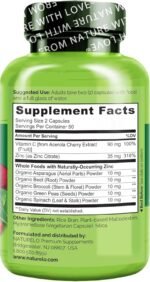 NATURELO Vegan Zinc Immune Support Capsules - Whole Food Complex with Vitamin C for Healthy Skin, Hair, and Nails - 120 Capsules - Image 4