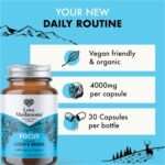 Love Mushrooms - Organic Lion's Mane Capsules - Deep Focus - 4000mg Capsule - Lions Mane Supplement for Memory and Focus Support - Vegan and Made in The UK - 30 - Image 4