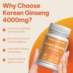 Korean Ginseng 4000mg | Supports Mental & Physical Wellbeing | with Vitamin B6 & Zinc | Contributes to Immune Function | 360 Tablets = 6-Months Supply | GMP Certified & UK Made - Image 3