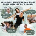 Ginkgo Biloba High Strength -7500mg (50:1 Extract) + Bacopa Monnieri, Ginseng and Ginkgo Biloba Herbal Supplements + VIT B6, B1, B2, & Zinc -180 Nootropic Ginkgo Biloba Capsules - Packed w/Flavonoids - Image 4