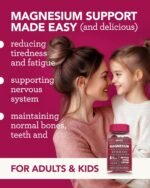 Magnesium Gummies for Adults & Kids - 150mg Magnesium Supplements for Sleep, Relaxation & Muscle Support - Natural Grape Flavour - No Artificial Colours - Vegan - 60 Gummies Easy to Chew - Image 3
