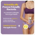 Femmzy Vaginal Probiotic Gummies for Women - BV and Odour Support, pH Balance, Intimate Flora & Gut Health – Advanced Lactobacillus Strains + Prebiotic Blend + Vitamin C for Immune — Tasty Pineapple - Image 3