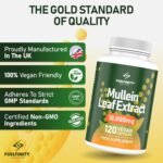 Mullein Leaf Extract for Lungs - 10,000 mg – Lung Cleanse & Lung Detox for Smokers – 120 Capsules - High Strength Respiratory Support - FuelFinity® - Vegan - Image 4