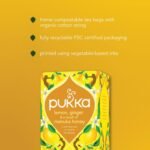 Pukka Herbs Organic Lemon, Ginger and Manuka Honey Herbal Tea Box - 40 Plant Based Biodegradable Tea Bags - Immune Boosting Infusion With Turmeric - For Daily Support - Caffeine Free - Image 6