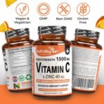 Nutrabytes High Strength 1,500mg Vitamin C & 40mg Zinc Supplement, 180 Capsules | Advanced Immune Support with Zinc, Rosehip & Citrus Bioflavonoids | 3 Months of Vegan Capsules - Image 4