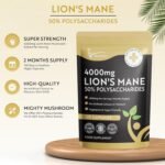 Lion's Mane Mushroom Extract 4000mg - 120 High Strength Vegan Capsules, 2 Months Supply - Brain and Focus Supplement for Better Cognitive Health - (Not Powder or Tablets) UK Made GMO Free - Image 3