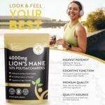 Lion's Mane Mushroom Extract 4000mg - 120 High Strength Vegan Capsules, 2 Months Supply - Brain and Focus Supplement for Better Cognitive Health - (Not Powder or Tablets) UK Made GMO Free - Image 4