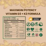 Vitamin D3 + K2 Softgels | High-Strength D3 with MK-7 | Omega-3 DHA/EPA, Astaxanthin, Black Seed Oil, Algal DHA, Immune & Bone Health Support | 180 Softgels - Image 4