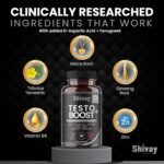 Testo Boost Men’s Vitality & Energy Supplement – Zinc, Vitamin B6, Ginseng, Maca, Tribulus – 120 Vegan Capsules – 2-Month Supply – Made in UK by Shivay Herbals - Image 3