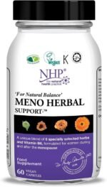 NHP Advanced Meno Herbal Support - Vegan Supplement for Hormonal Balance During Perimenopause & Menopause with Phytoestrogens, Vitamin B6, and Natural Herbal Ingredients 60 Vegan Capsules - Image 3
