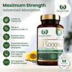 Vitamin D3 5000 IU & Vitamin K2 100mcg (MK-7) x120 Capsules - High Strength Vitamin D & K2 Supplement for Men & Women, Made in The UK by Royal Oak Health | 1 Capsule Every 5 Days - Image 3