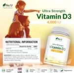 Vitamin D3 4000 IU - 400 Vegetarian Tablets - 13 Month Supply - High Strength 100 mcg Vitamin D - Immune System, Bone and Muscle Function Support - Made in The UK - Nu U Nutrition - Image 3