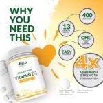 Vitamin D3 4000 IU - 400 Vegetarian Tablets - 13 Month Supply - High Strength 100 mcg Vitamin D - Immune System, Bone and Muscle Function Support - Made in The UK - Nu U Nutrition - Image 5
