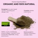 Vegan Collagen Powder with 11 Organic Superfoods – Plant-Based Collagen Supplement for Skin, Hair, Nails & Joints – Moringa, Cacao, Wheatgrass, Berries, Coconut Milk | 150g (30 Servings) VeganIsUs - Image 5