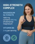 Magnesium Glycinate High Strength 1500mg - High Absorption, Easy to Digest - UK Made Supplement for Sleep & Energy - Mag Bisglycinate with Vitamin B6 Tablets - 300mg Elemental Magnesium - 60 Capsules - Image 4