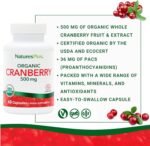 NaturesPlus Organic Cranberry 500mg Capsules - Organic Cranberry Herbal Supplement, 36 mg of Proanthocyanidins (PACs) - Vegan, Gluten Free - 60 Capsules - Image 4
