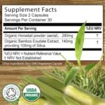 Organic Silica from Organic Bamboo and Organic Horsetail - Whole Food Supplement - Certified Organic by Soil Association - Image 3