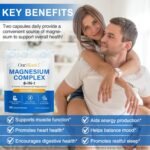 8-in-1 Magnesium Complex Supplement 90 Capsules, 1000mg with Magnesium G-lycinate, C-itrate, M-alate, T-Aurate, Easy Absorption for Sleep, Muscle Relaxation, Nerve & Heart Health, Energy, Non-GMO - Image 3