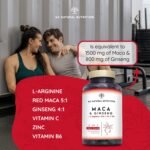 Maca Root + Ginseng + L Arginine. Triple Energy. Zinc + Vitamin C & B. Increases Sports Performance. Reduces Tiredness and Fatigue. Antioxidant. 120 Capsules. CE, Vegan. N2 Natural Nutrition - Image 3