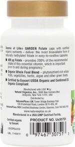Source of Life Garden Organic Folate Capsules - 400 mcg Methylfolate and Other Plant Based Folates Extracted from Lemon Peel - Vegan, Gluten Free - 60 Capsules - Image 5