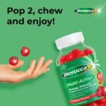 Berocca Multi-Action Multivitamin Gummies - Including Vitamin D, C, A, B-Complex (B1, B2, B3, B6, B7 & B12), E - Supplement for Women, Men and Kids - 60 Gummies - Cherry Flavour - Image 4
