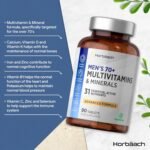 Multivitamin Tablets for Men 70 Plus | 90 Count | with 32 Essential Vitamin and Minerals for 70+ | Suitable for Vegetarians | by Horbaach - Image 3