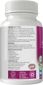 Organic Holy Basil for Mental Balance & Energy | 500mg Capsules x 90 | 100% Pure Soil Association Certified | Gluten Free | GM Free | Vegan - Image 3