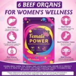 Beef Organ Complex Supplement for Women Hormones Balance, Ovarian Support, Menstrual Cycle, Supports Energy, Mood & Sleep Support, Skin & Nails Health, 60 Capsules - Image 4