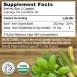 Organic Biotin Plus Silica - Hair - Nails - Whole Food Supplement - 1 Month Supply - Certified by Soil Association - Image 3