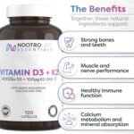 Essentials Vitamin D3 4000 iu and K2 Capsules (60 Servings), Daily Vitamin D Supplements for Joint Care, Bone & Heart Health and Immune Support - Image 3