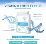 Vitamin B Complex Plus - 90 Capsules - Superior Methylated Formula with Added Choline, PABA & Inositol - Includes Essential Multi B-Vitamins B1, B2, B3, B5, B6, B12, Biotin & Folate - Image 4