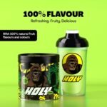 HOLY Energy Gaming Booster Flavour Powder | 50 portions with NewCaff & Green Tea Extract | Focus Booster - Focus Drink | Vegan with 100% natural fruit flavours (350 grams, Gorilla's Grape) - Image 4