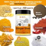 Ginger Shots-60 Servings-Ginger and Turmeric Shot Powder-Drink Supplement with Vitamin C and Zinc-Natural Ingredients, No Added Sugar-Mix with Water, Juice or Tea - Image 3
