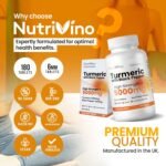 Turmeric Tablets 5000mg with Black Pepper | 95% Curcumin Extract | 180 Easy to Swallow Tiny Turmeric and Black Pepper Tablets | Vegan & Cruelty-Free | Supplements for Men and Women by Nutrivino - Image 4