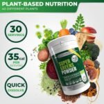 Organic Super Greens Powder | 40 Plant Ingredients for Gut Health | Vegan & Gluten-Free Greens Supplement | 30 Day Supply of Gut Health Powder - Vegetable with Extra Mushrooms - Image 4