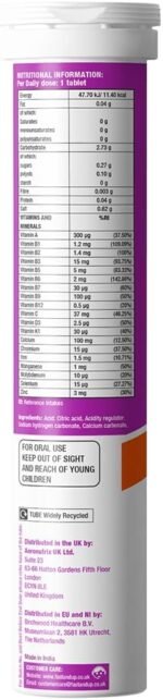 Fast&Up Multivitamin – Complete Multivitamin Supplement – All Day Energy – 20 Effervescent Tablets – Supports Immune System – Orange - Image 3