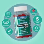 Happy Fibre (Inulin) Chicory Root Prebiotic Gummy | 3.8g Fibre | Mixed Berry Flavour | 60 Vegan Gummies | Gut Health and Digestive System Support by NUTRIGUMS® - Image 3