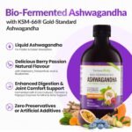 Ashwagandha KSM-66 Liquid Bio-Fermented with Turmeric, Probiotics & Digestive Enzymes for Stress, Mood & Gut Health - Natural Berry Passion Flavour - Image 3