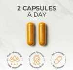 Turmeric Capsules with Black Pepper, Vitamin C, D3 and K2, 90 Count - High Strength Joint Health Supplement for Adults with Active Curcumin Extract Powder - A Natural Herbal Anti Inflammator - Image 4