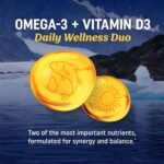 Omega 3 Fish Oil with Vitamin D3 | 1280MG Omega-3 + 1000IU VIT D3 for Heart, Immune & Bone Health Support | EPA DHA Omega 3 Supplement | Sustainably Sourced, Non-GMO Fish Oil Vitamin D | 90 Softgels - Image 3