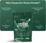 OMNIA Super Greens Powder – 40 Ingredients with Superfoods, Vitamins & Antioxidants – Supports Gut Health, Detox, Energy & Immunity – Vegan-Friendly, Non-GMO – 30 Servings (150G, Unflavoured) - Image 3