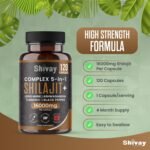 Shilajit 16000mg Complex 5 in 1 with Ashwagandha + Lions Mane | 120 Vegan Capsules - 4 Month Supply | High Strength Pure Himalayan Shilajit | Rich in Fulvic Acid | Made in UK by Shivay Herbals - Image 4