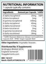 Natural Vitamin E Capsules for Skin | 60 Vegan VIT E Capsules | All 8 E Tocopherols & Tocotrienols | Vitamin E Supplement | Immune System Booster | 100% Natural Ingredients - Image 5
