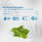 Health4All Lemon Balm 450mg 60 Capsules, Melissa for Anxiety & Stress During The Day, Purest Supplement, Additives Free | Vegan Capsules (not Tablets) Made in UK - Image 4