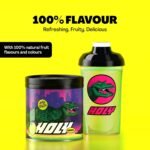 HOLY Energy Gaming Booster Flavour Powder | 50 portions with NewCaff & Green Tea Extract | Focus Booster - Focus Drink | Vegan with 100% natural fruit flavours (350 grams, Apple Alligator) - Image 4