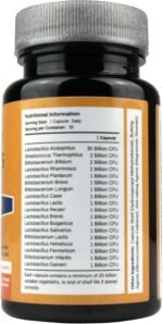 Powerful 50 Billion CFU Probiotics - 18 Strains, Stomach Acid Resistant, Shelf Stable | Highest Strength Bacterial Cultures – Keeps Digestive System Healthy | 1 Month Supply - Made in UK - Image 3