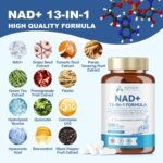 NAD Supplements 1200mg, NAD+ 13 in 1 Superior Antioxidant Blend with Max Absorption for Cellular Energy and Healthy Aging Support, 120 Capsules - Image 3