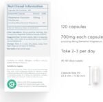 vP Vitality Pro Magnesium Glycinate Supplement, 120 Capsules – 700 mg per Capsule (98 mg Elemental Magnesium) High Absorption, Unbuffered, Fully Reacted for Relaxation, Sleep & Muscle Function - Image 3